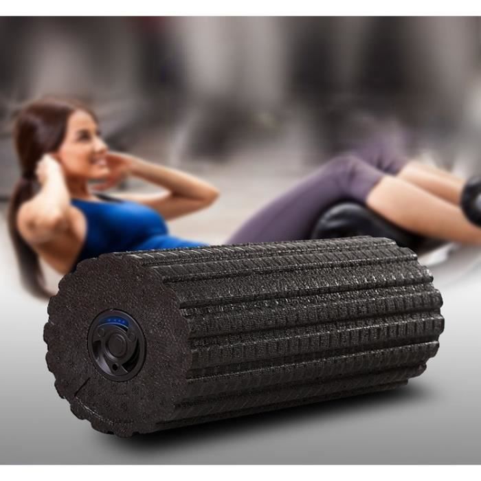 Vibration électrique colonne de yoga colonne de massage de relaxation musculaire rouleau en mousse solide réglable à quatre vitesses