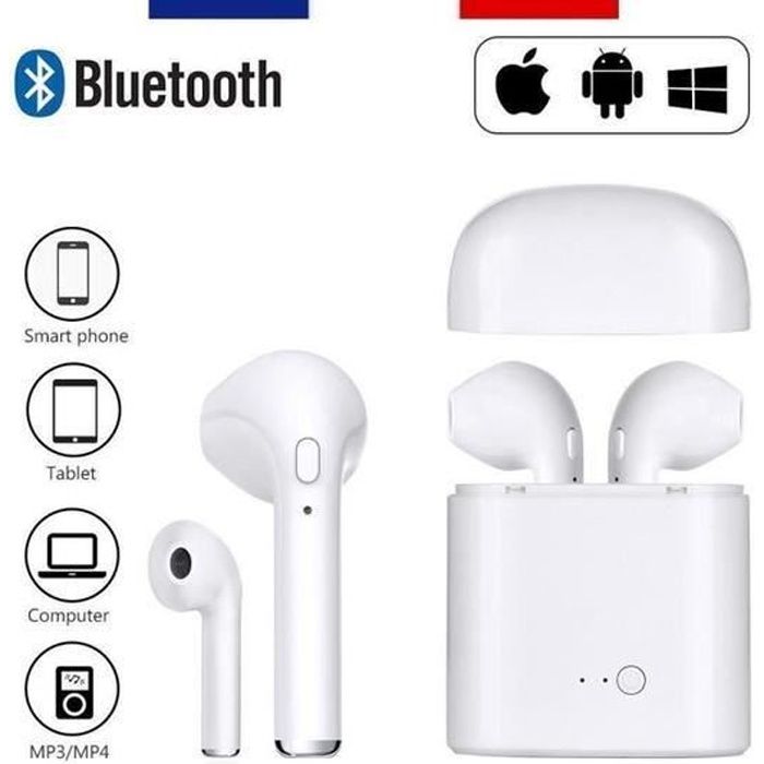 HBQ I7S TWS Écouteurs Bluetooth, Casque sans Fil Stéréo V5.0 avec Station de Charge pour iPhone, iPad, Samsung, Nexus, Huawei