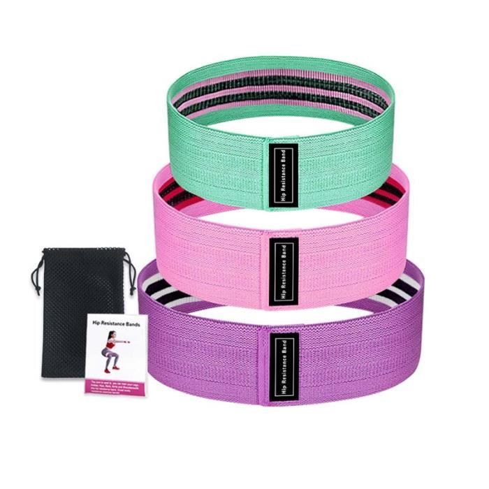 Bandes de RéSistance au Yoga Gymnase AntidéRapant Bandes de Fitness Ensemble D'Exercices TresséS Bande éLastique Hanche Fit