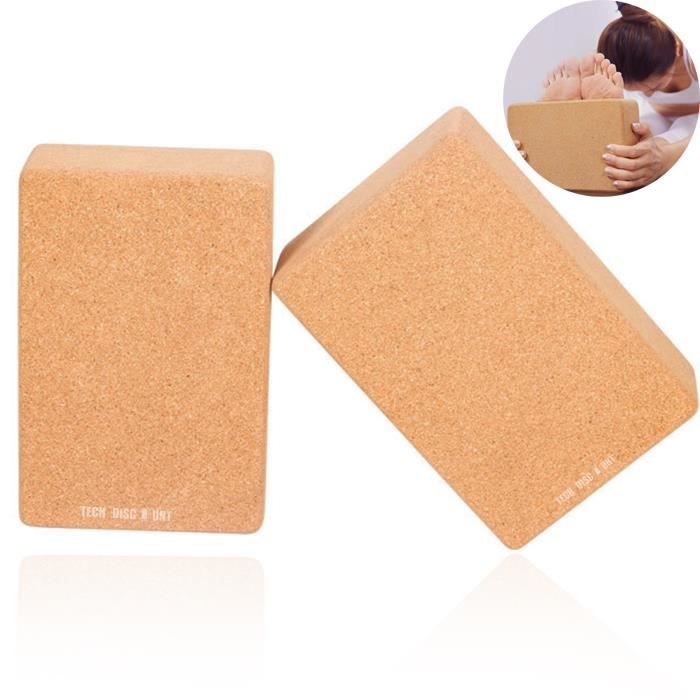 TD® Liege Bloc de Yoga Brique - Naturel, Écologique, Non Toxique - Meilleurs Accessoires de Yoga, Outils de Fitness Auxiliaires Pour