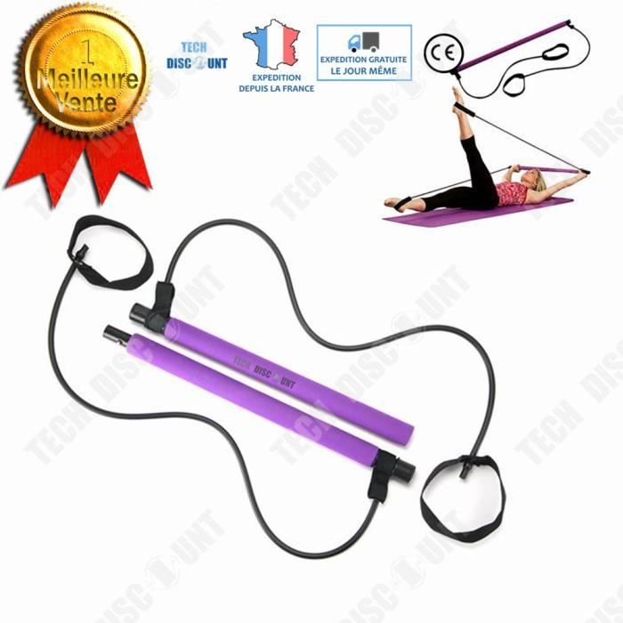 TD® Corde à Sauter-Sport- Élastique de Résistance- Equipement de fitness Pilates- Bâton multifonctionnel élastique tige muscle