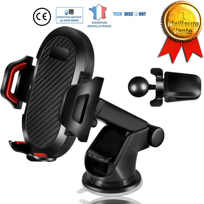 support voiture téléphone vitre pare-brise fixation solide multi surface à ventouse camion à fixation rotative distance réglable