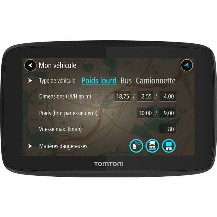 TomTom GO Professional 620 - GPS poids lourds 6 pouces, cartographie Europe 49 pays, Wi-Fi intégré, appels mains-libres