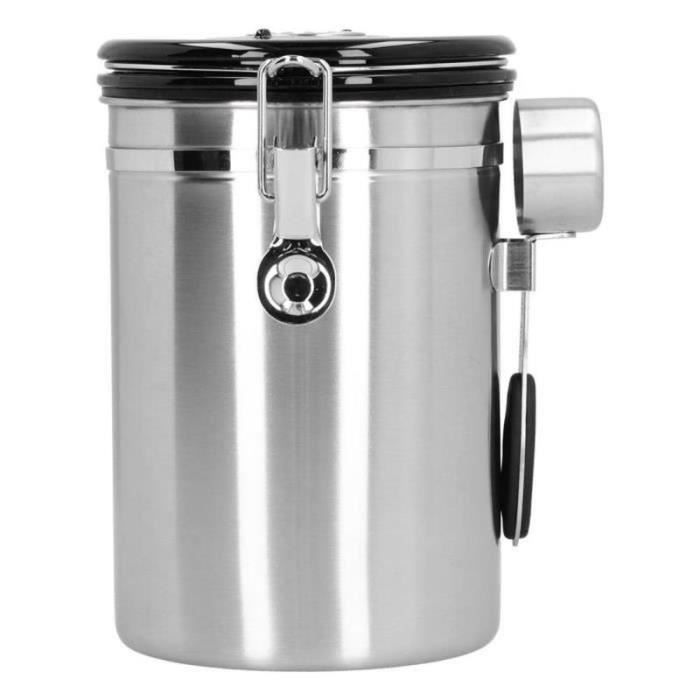 BS06584- Pot scellé de café Boîte à grains de café avec soupape d'échappement Récipient étanche en acier inoxydable avec