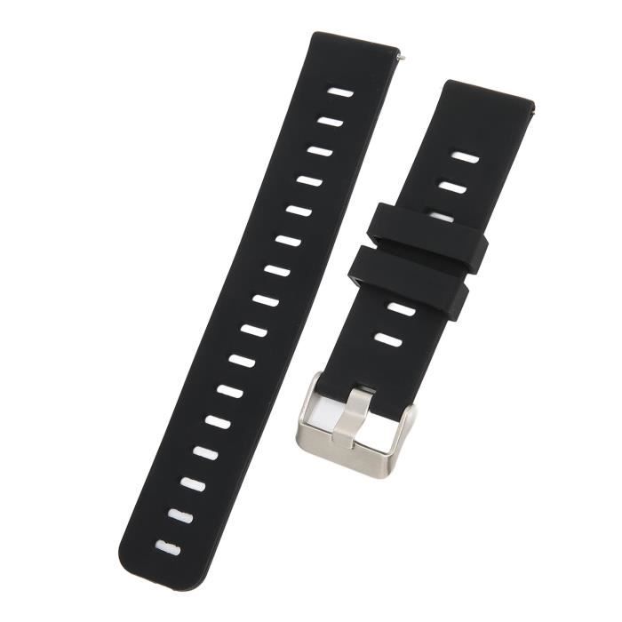LAN - Remplacement de bracelet de montre en silicone souple de 20 mm avec trous d'air à tête plate pour Amazfit GTS 3 (noir)