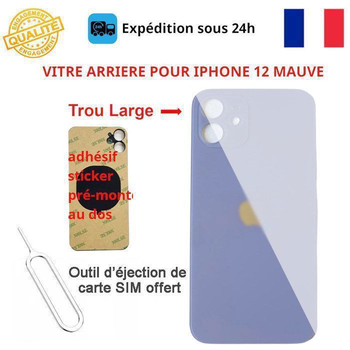 Vitre Arrière Bleue Avec Adhésif Pour IPhone 12 Mini - Globalstock, Neuf