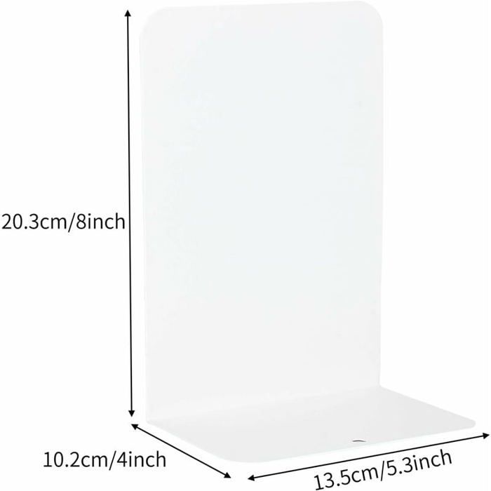 Serre-livres - COZEVDNT - Lot de 6 - Métal blanc - Antidérapants - Robustes