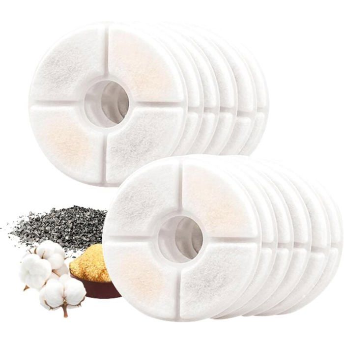 Meilleurs prix pour Lot de 12 filtres de remplacement pour fontaine eau automatique pour chat compatible avec 24 L PZCC