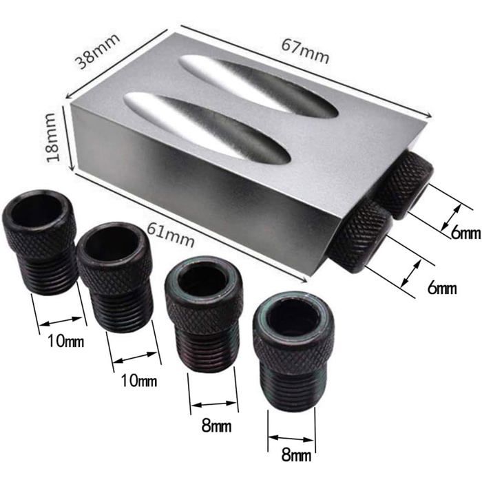 RA12256-Qiilu kit de gabarit de trou de perçage 52 pièces gabarit de