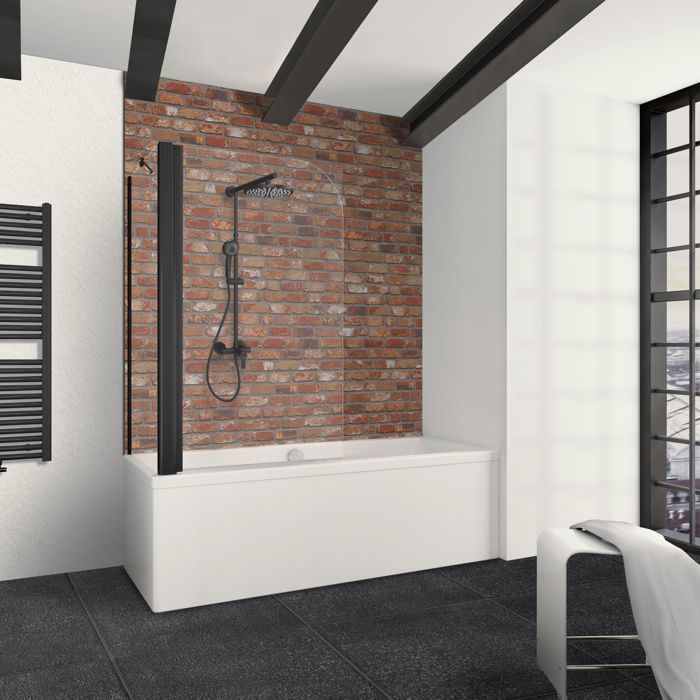 Schulte pare-baignoire 80x75x140 cm pare-baignoire dangle pliant rabattable anticalcaire verre 5 mm transparent profilé