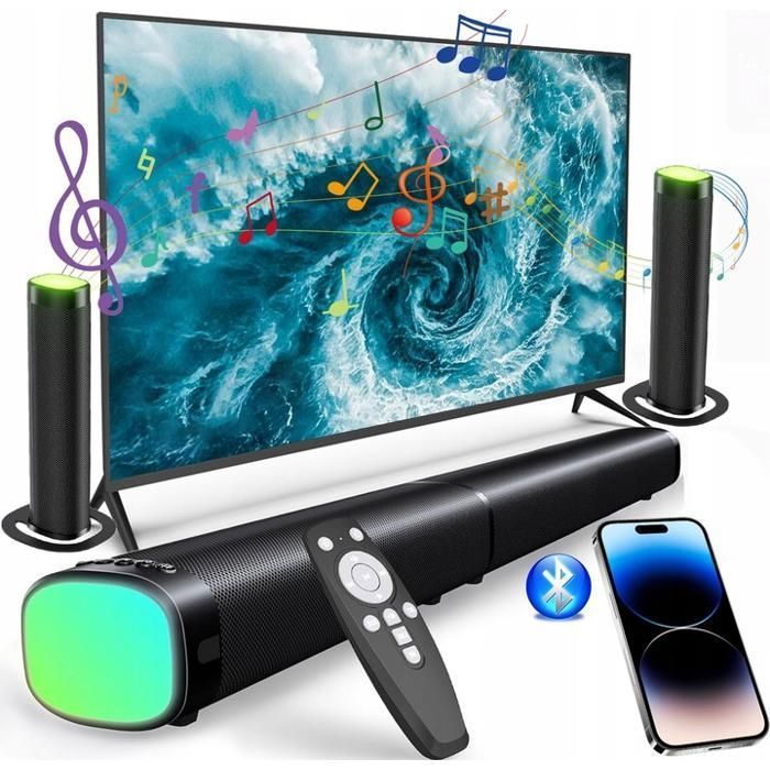 Barre De Son pour TV - Bass Boost - bar de son avec Caisson de Basse pour Home Cinéma - HDMl ARC