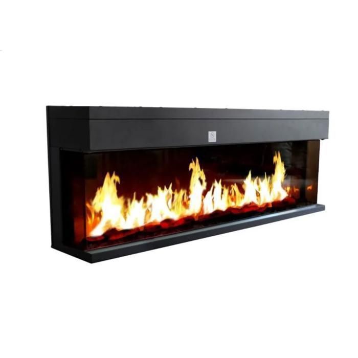 CHEMIN ARTE - Cheminée électrique Encastrable 3D 152 cm Effet Flammes LED Chauffage programmable Télécommande