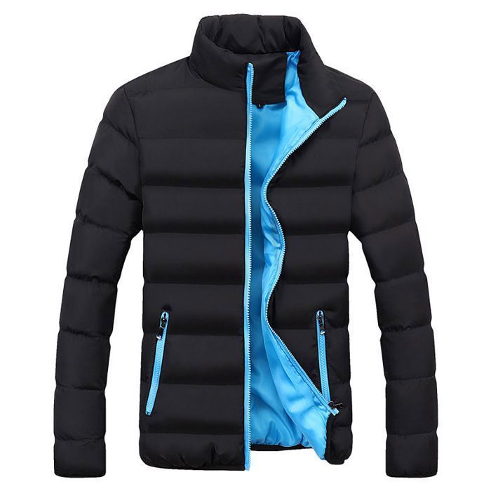 Doudoune Homme Doudoune de Sport Légère Veste Chaud dhiver Col Montant pour Ski Patinage Noir Bleu YR0921