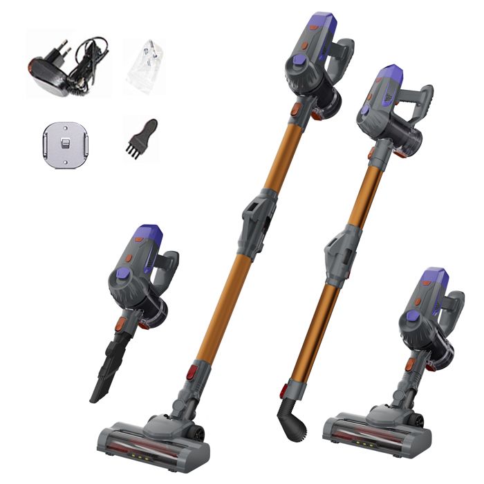 Aspirateur Balai sans Fil 13000PA grande capacité de 15L lumière LED convient aux tapis sols durs cheveux