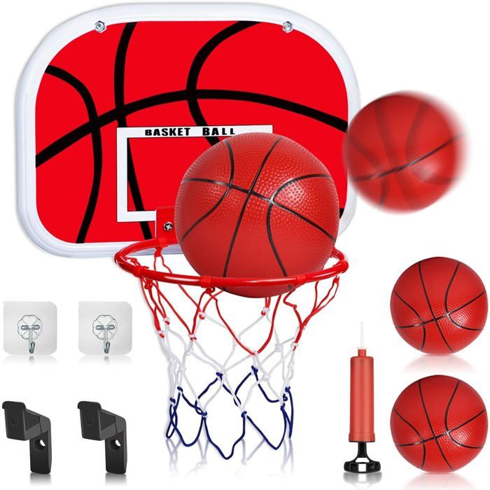 Mini Panier De Basket Enfant – Intérieur/Extérieur – Avec 2 Ballons Et Pompe – Mural – Cadeau Anniversaire Et Noël