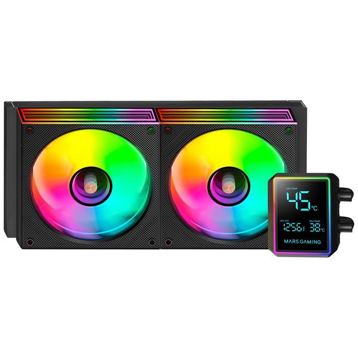 Mars Gaming ML-LCDPRO240 Refroidissement Liquide AIO 500W TDP Pompe 4e Gén 2× Ventilateurs Noir