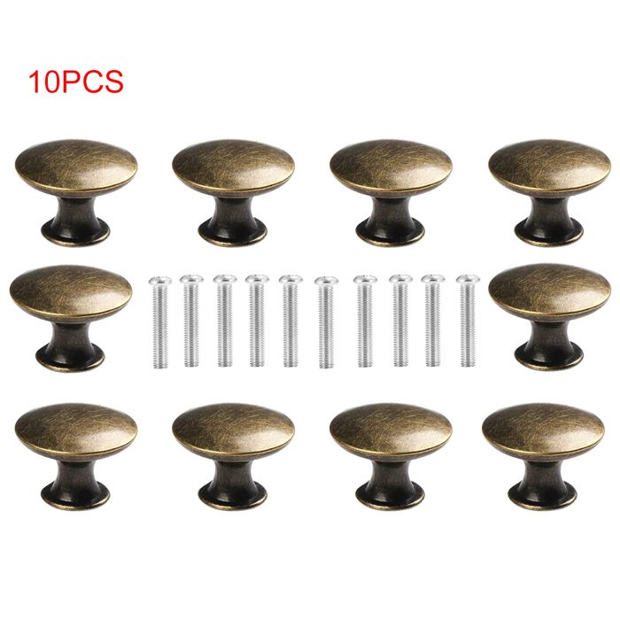 ElektraH Boutons de Meuble Bronze Antique Poignée Meuble Vintage 10 Pièces Boutons de Tiroir en Métal 30mm Boutons de Portes