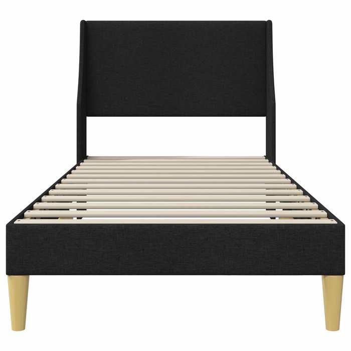 SALALIS - Cadre de lit avec tête de lit Noir 90 x 200 cm tissu-W8176