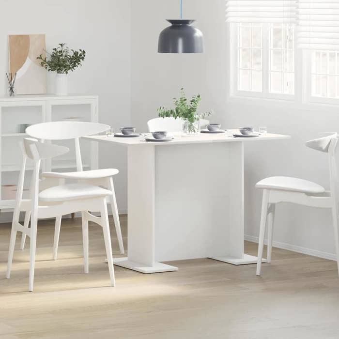 Blanc Table de salle à manger / Table de repas Blanc 110x60x75 cm - Table de cuisine H11822