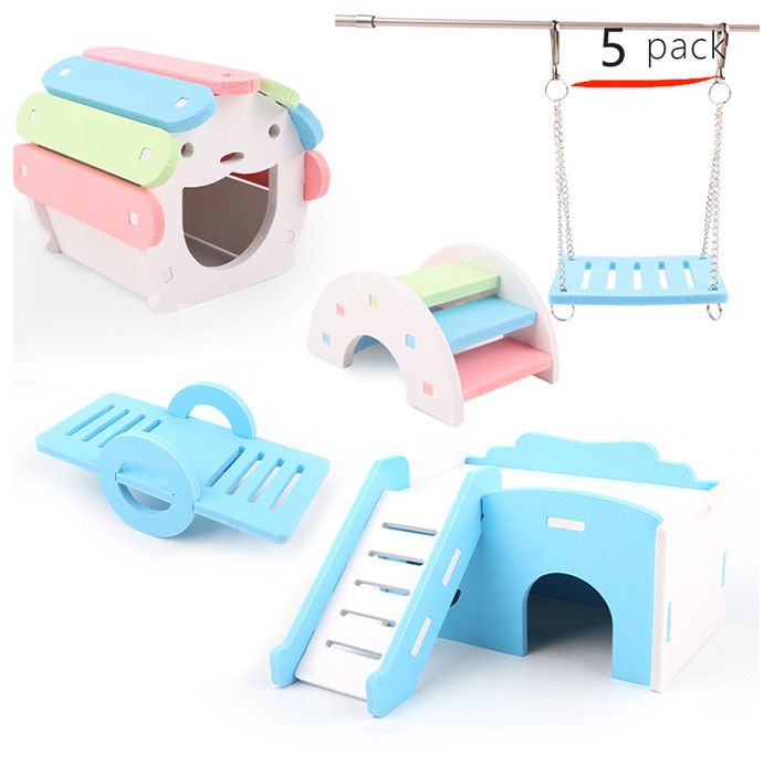Ensemble de jouets pour rongeurs - Phoesky - Anti-ennui - Échelle de saut - Villa pour animaux - Durable
