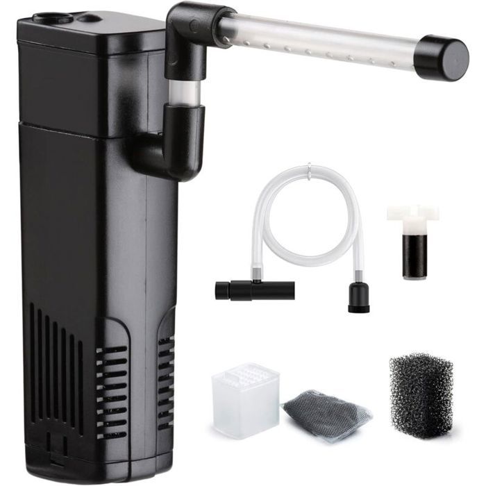 Filtre daquarium intégré adapté aux aquariums de moins de 20 litres pompe et filtre pour aquarium deau douce ou deau de mer.