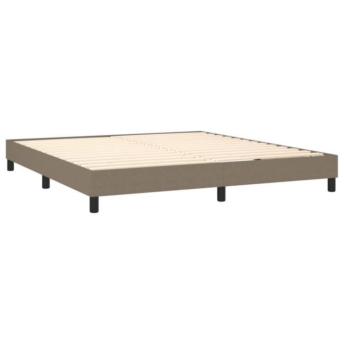Lit Taupe - BMK - Cadre de lit à lattes taupe 180x200 cm tissu - Lit chambre&701527