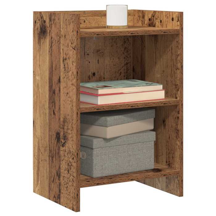 Tables de chevet bois ancien - vidaXL - bois dingénierie - 40 x 30 x 60 cm - 2 étagères 8639649