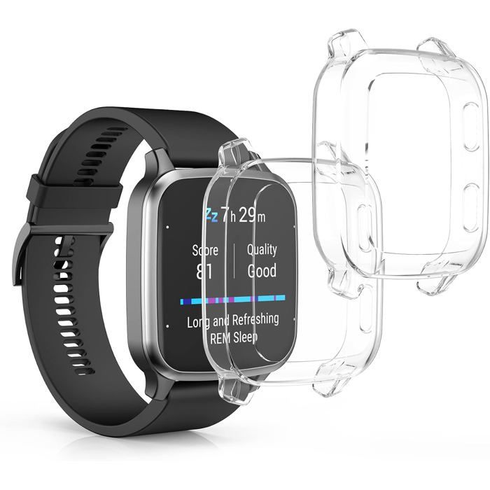 Coque compatible avec Garmin Venu Sq 2 Music/Sq 2 coque - 2x Étui cadre écran en silicone pour Fitness Tracker