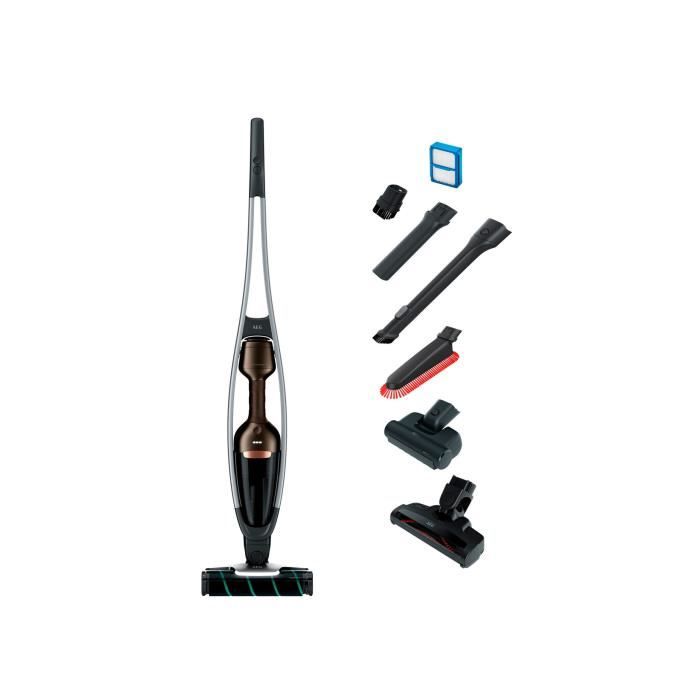 Aspirateur à main et balai sans fil AEG QX9-1-UO 3,5 litres Noir et Bronze - État correct AEG sur Cdiscount Seconde Vie