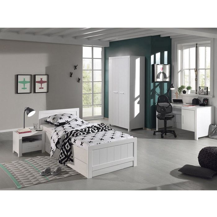 GASTON - Chambre 90x200cm + Armoire 2P + Bureau GASTON - Chambre 90x200cm + Armoire 2P + Bureau