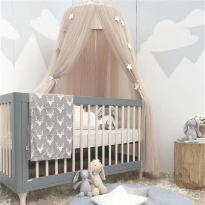 Ciel De Lit A Baldaquin Moustiquaire De Lit Enfant Net Khaki Tente Literie Rideau De Filet Dome Rond Moustiquaire Diametre 60cm Cdiscount Pret A Porter