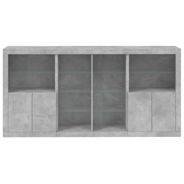 Vitrine Avec Lumières Led Pour Cuisine Salon Bureau 60x165x35.5cm Blanc