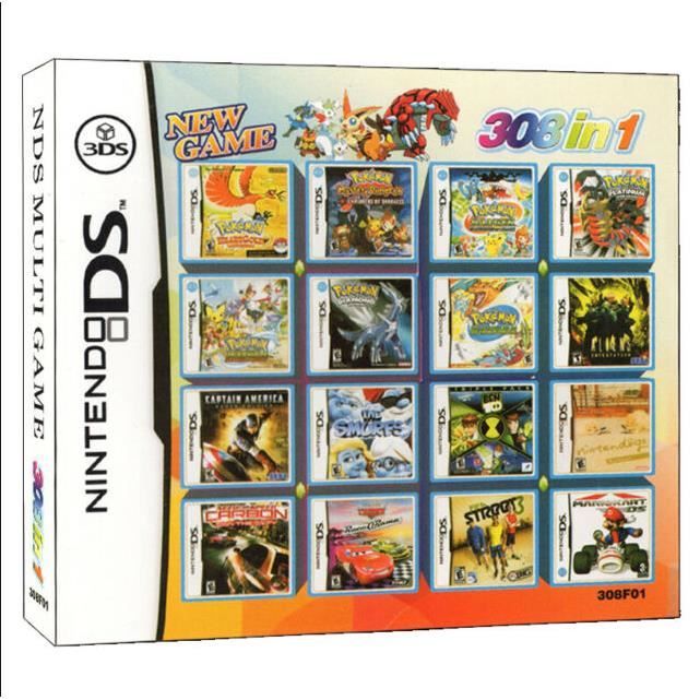 308 jeux en 1 Cartouche de jeu DS Multicart pour Nintendo DS NDSL NDSi ...