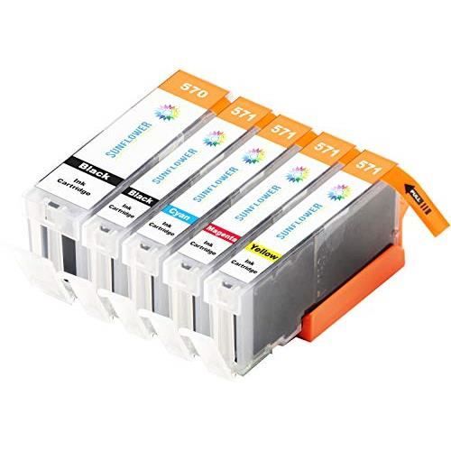 Lot De 10 Cartouches D'encre Compatibles Canon PIXMA - 5 Sets (C-570/571) - Capacité 23ml/12ml