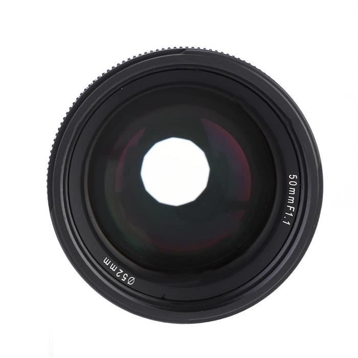 Objectif Kamlan 50mm f1.1 à mise au point manuelle pour appareils sans miroir Fuji X -TIP