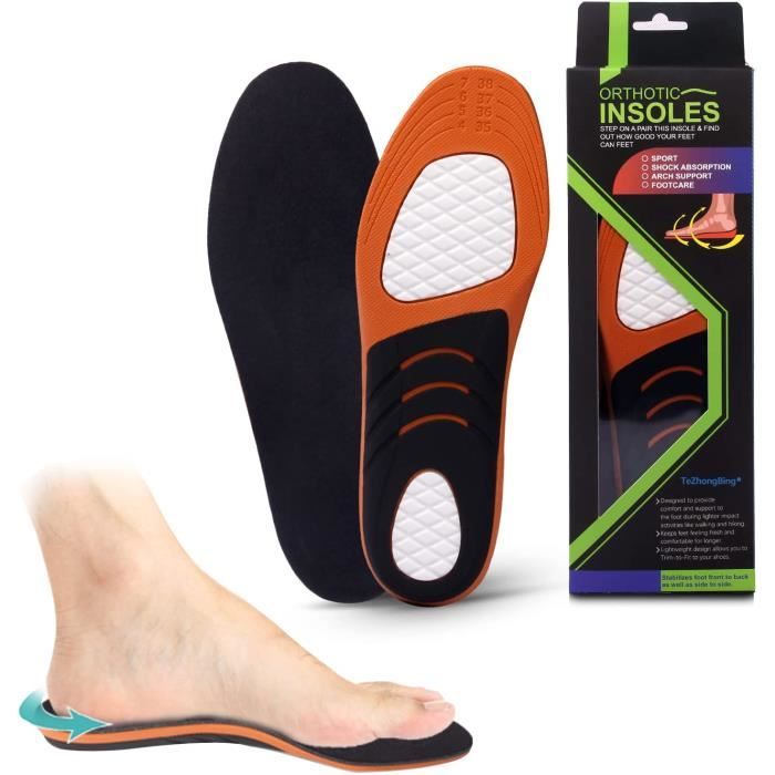 35-36 Semelle intérieure orthopédique Chaussures de travail Gel Chaussures de randonnée Sueur des pieds pour hommes Fasciite plantaire Relax Massage des pieds 