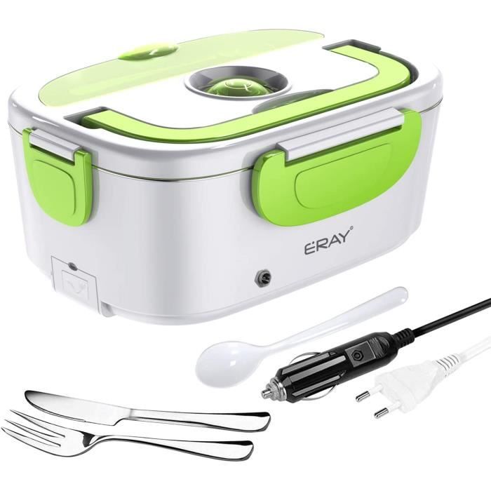 Boîte à Lunch Électrique, Chauffe-Nourriture Portable Étanche pour Maison Bureau 110V et Voiture 12V 40W, Inclut 1.5L Récipient Amovible en Acier Inoxydable Cuillère et 2 Compartiments Boîte à Lunch Électrique, Chauffe-Nourriture Portable Étanche pour Maison Bureau 110V et Voiture 12V 40W, Inclut 1.5L Récipient Amovible en Acier Inoxydable Cuillère et 2 Compartiments