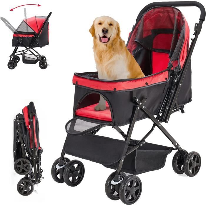 Nastarki Animaux Voyage Poussette 20 Kg Poussette pour Chien avec Sac de  Rangement et Housse de Pluie Poussette Buggy pour Chien Pet Stroller avec  Porte-gobelet (Gris) : : Animalerie