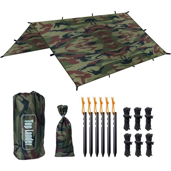 Tente/bâche de camping beige gris neuve - Sport & Plein air