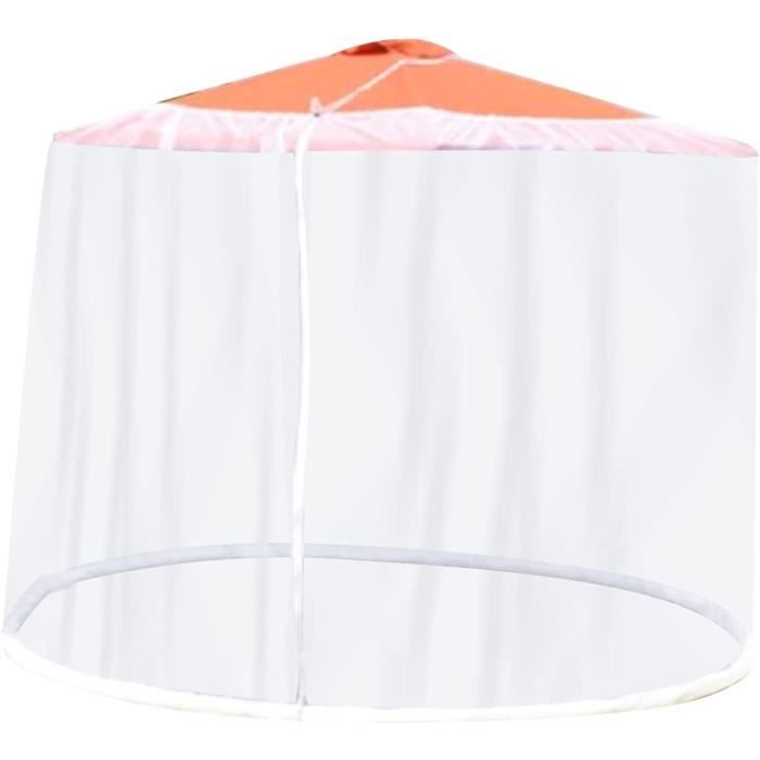 COSTWAY Moustiquaire Cylindrique Pour Parasol/Tonnelle 2,5-3M Avec 2