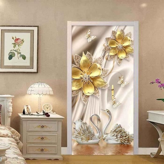 Sticker Mural Trompe-l'œil Plage/pont De Bois 77x200 Cm - PVC Imperméable Amovible, Décoration Salle De Bain, Chambre, Salon