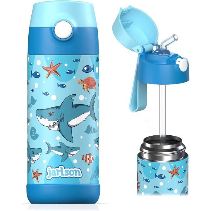 Gourde Isotherme Enfant Jarlson 350ml - INOX Sans BPA, Paille - École, Sport (Fée 2)