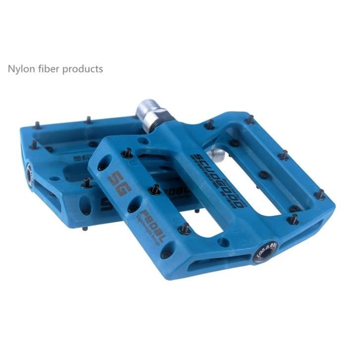 Pédales De Vélo Mikashima Bleu Rétro - Aluminium Double Face 9/16 - Neuf Pour VTC/VTT