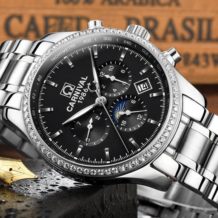 CARNIVAL Montre Hommes Automatique Montre Mécanique or vintage homme Montre