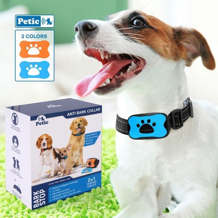 PETIC - Avancé 2en1 Collier Anti Aboiement Chien  Durable Collier 