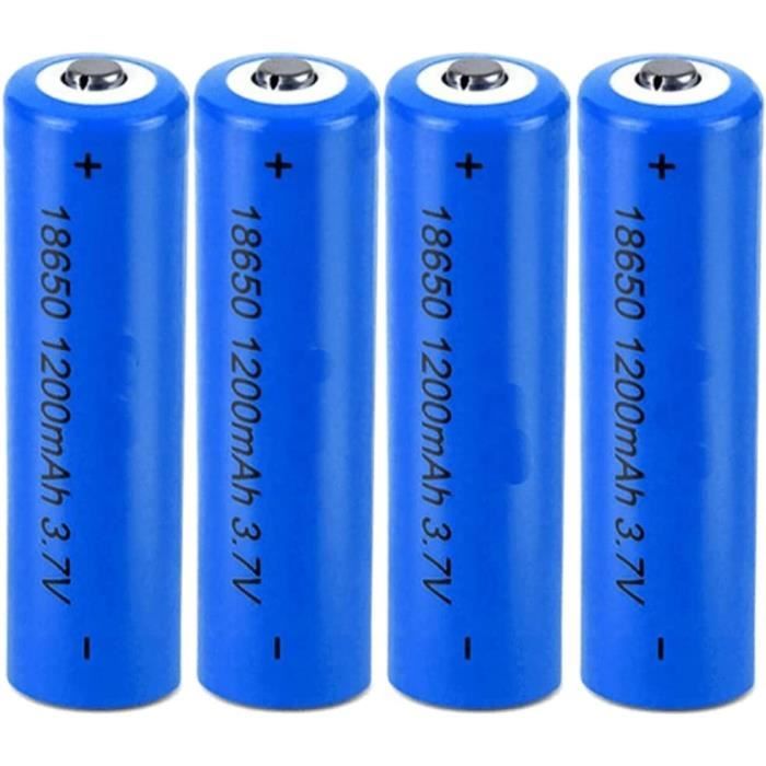 18650 Piles Rechargeables, 3.7V LiION Batterie 1200mAh Pleine Capacité Lithium Batteries 18650