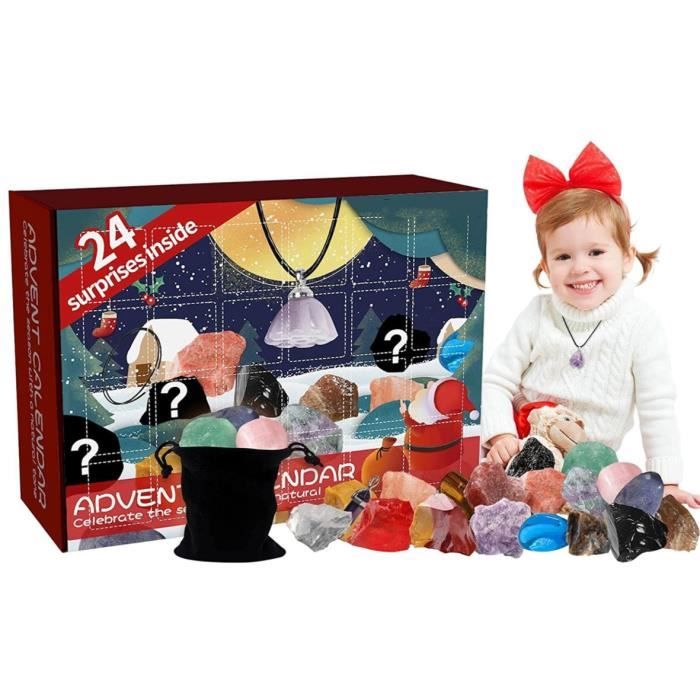 Collection Minéraux Calendrier De L'Avent 2025 Cristaux Enfants - Kit Croissance Cristaux 24 Jours Avec Pierres Précieuses Pierres Précieuses Collection