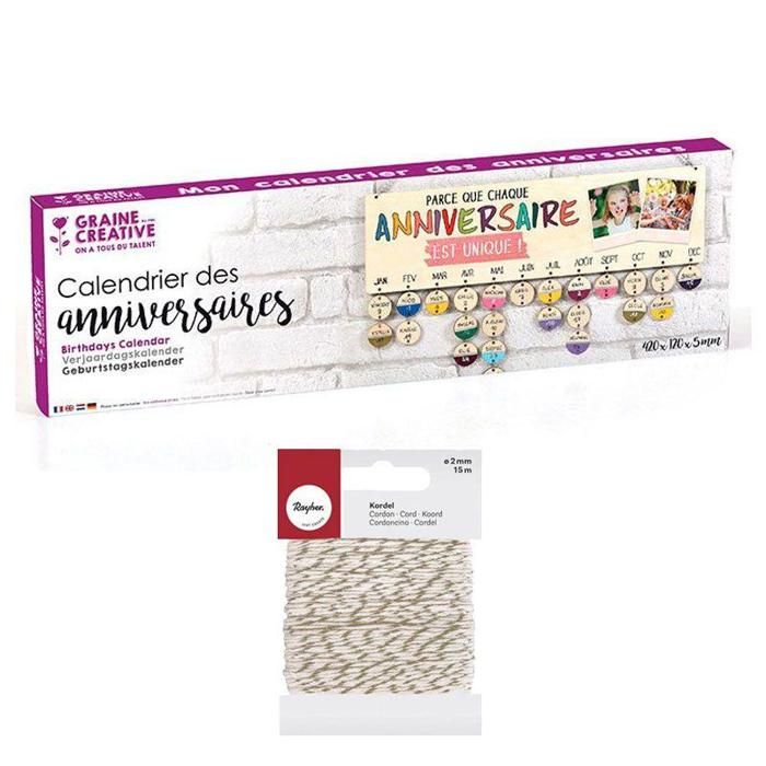 Calendrier Anniversaire Perpetuel En Bois Cdiscount