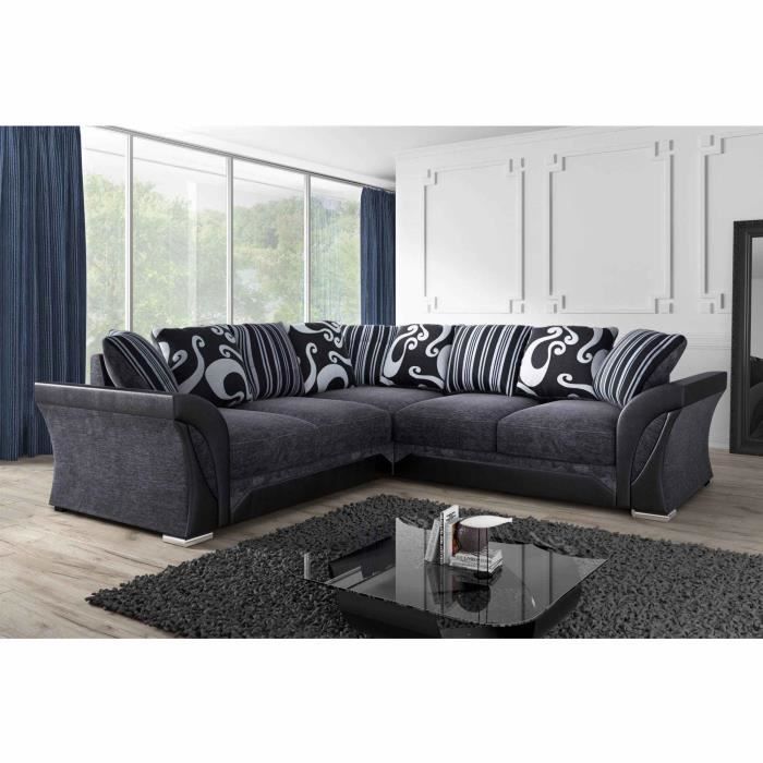 Canapé Dangle En Tissu Gris Et Noir Nola