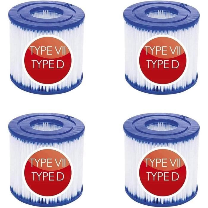 Lot De 4 Cartouches Filtrantes Pour Piscine - Compatibles Miami Et VI SI, Dimensions 10x8 Cm, Ouverture 5 Cm - 8